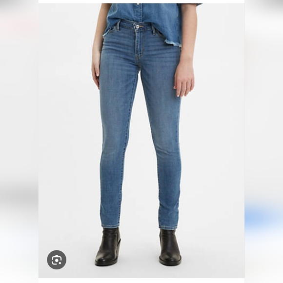 LEVIS 711 Skinny Jeans Medium Wash Skinny Stretch Pants Y2K 2000s Classy - Picture 7 of 16